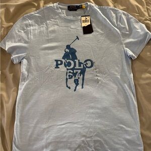 New with Tags: Polo by Ralph Lauren Sky Blue Graphic Tee